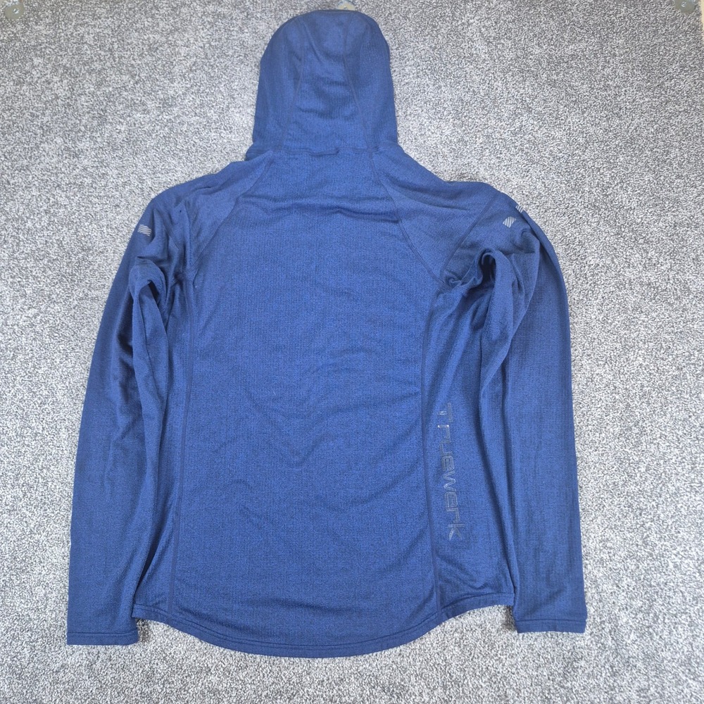 Truewerk Grid Hoodie Mens Medium Blue 1/2 Zip Thermal Technical Workwear - Picture 2 of 8